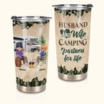 Esposo y Esposa Personalizados Acampando Juntos Bebida Feliz Vaso de 20oz Diseño de Tapa a Prueba de Fugas para Uso Diario 1