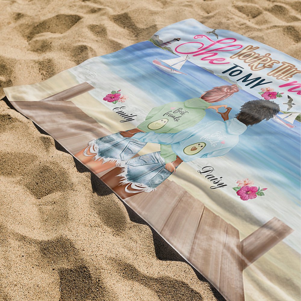Personalizada You Are The "She" To My Nanigans Beach Girl Toalla de playa Toalla de piscina Sin arena Secado rápido para las mejores amigas Regalo 3