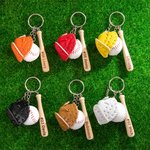 Personalisierte Multicolor Baseballschläger Baseballhandschuh Schlüsselanhänger Tasche Zubehör mit eingraviertem Namen Team Trainer Geschenk für Baseb