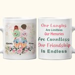 Taza de cerámica blanca personalizada Our Laughs Are Limitless Our Memories Are Countless Regalo de cumpleaños y Navidad Apta para lavavajillas y micr 1
