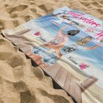 Personifierad Fashion Girl Soul Sisters Inte systrar av blod men systrar av hjärta Strandhandduk Mjuk sandresistent för födelsedagspresent Bästa vänner gåva