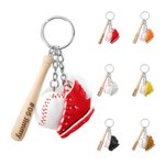 Personalisierte Multicolor Baseballschläger Baseballhandschuh Schlüsselanhänger Tasche Zubehör mit eingraviertem Namen Team Trainer Geschenk für Baseb