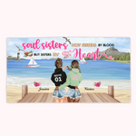 Personifierad Fashion Girl Soul Sisters Inte systrar av blod men systrar av hjärta Strandhandduk Mjuk sandresistent för födelsedagspresent Bästa vänner gåva