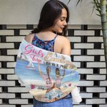 Serviette de plage personnalisée Summer Girls Trip I Love You To The Beach And Back Cadeau d'anniversaire Absorption de l'eau Séchage rapide