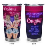 Vaso personalizado Partners In Crime Crazy Bestie Friendship 20oz Bestie Gift Party Gift 6