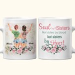 Personlig Soul Sisters Ikke søster av blod, men søstre av hjerte Hvit keramisk krus Venn bursdag julegaver til bestie kontor og hjemmeinnredning