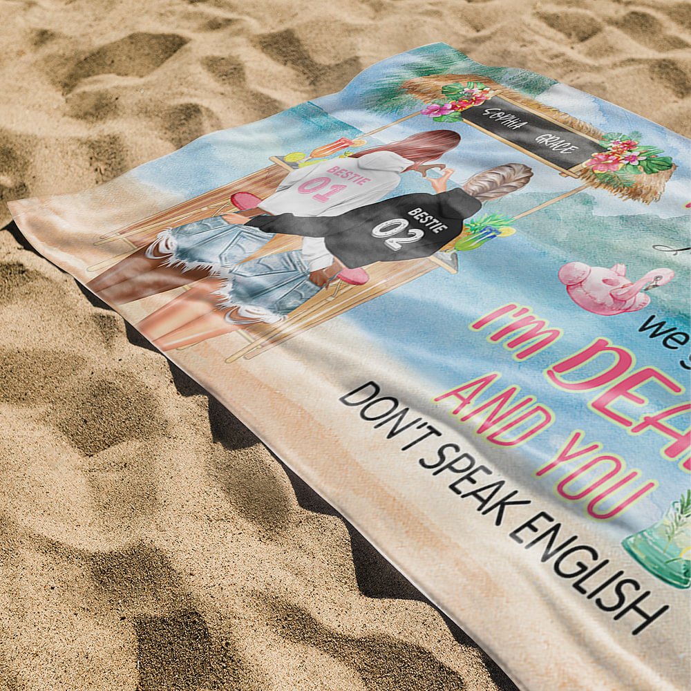 Personalizada Partners In Crime Just Remember If We Get Caught I Am Deaf And You Do Not Speak English Toalla de Playa Suave y Absorbente Regalo de Mejores Amigos 3