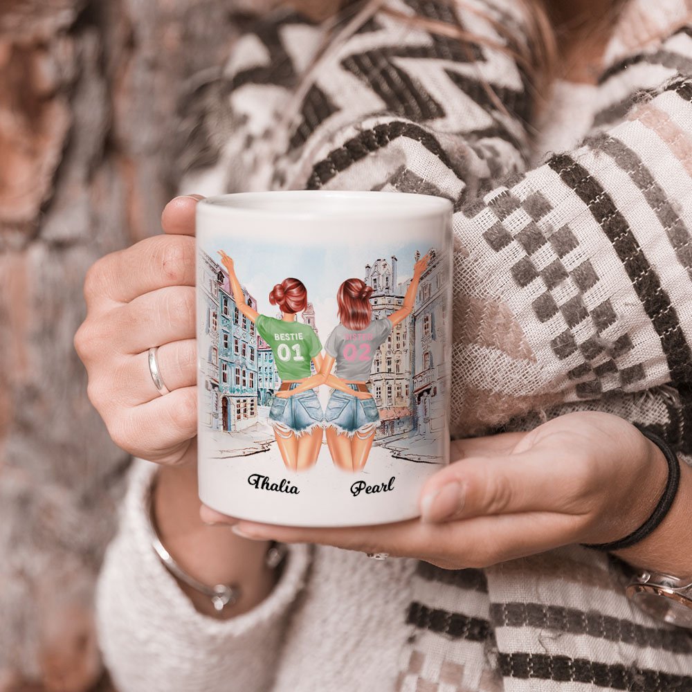 Taza de cerámica blanca personalizada Our Laughs Are Limitless Our Memories Are Countless (Nuestras risas son ilimitadas, nuestros recuerdos son incon 3
