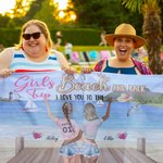 Serviette de plage personnalisée Summer Girls Trip I Love You To The Beach And Back Cadeau d'anniversaire Absorption de l'eau Séchage rapide
