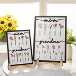 Gepersonaliseerde First Mom Now Grandma Geboorte Bloementuin Houten Plaquette Frame Teken met Kindernaam Moederdag Kerst Home Decor Cadeau voor Oma Mamma