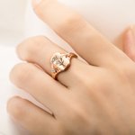 Personalised Engraved Family Birth Flower Bouquet Sterling Silver Ring Adorned with Zircon Birthday Mother's Day for Women