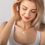 Personligt kärlekshjärthalsband Mor och dotter halsband Uppsättning av 2 unika mors dag gåvor för henne mamma dotter smycken