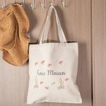 Personalisierte Wiederverwendbare Blumen Tragetasche mit Namen Tote Bag Wertschätzung Abschluss Geschenk für Lehrende Damen