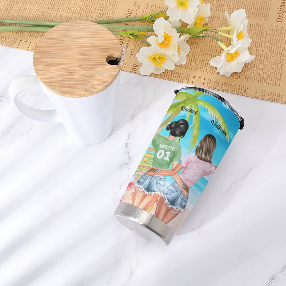 Vaso de 20oz Personalizado Girls Trip I Love You To The Beach And Back Island Vacation Cumpleaños Bestie Gift 4