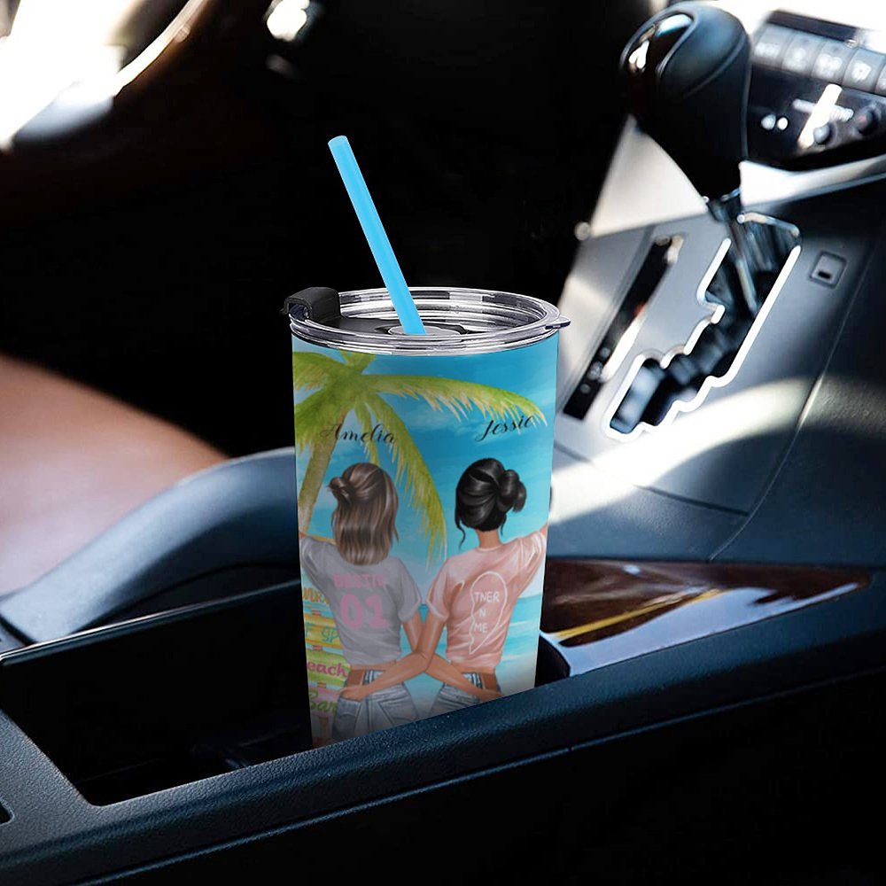Personalizado Besties Viaje Playa Vacaciones Alcohol Bebida Fiesta 20oz Vaso Cumpleaños Regalo A Mi Amigo 2