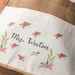 Personalized Floral Tote Bag Reusable Bag with Name Appreciation Graduation Gift for Teacher Woman