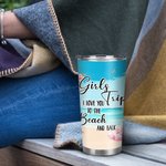 Vaso de 20oz Personalizado Girls Trip I Love You To The Beach And Back Island Vacation Cumpleaños Bestie Gift 3