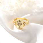 Personalised Engraved Family Birth Flower Bouquet Sterling Silver Ring Adorned with Zircon Birthday Mother's Day for Women