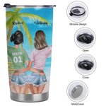 Vaso de 20oz Personalizado Girls Trip I Love You To The Beach And Back Island Vacation Cumpleaños Bestie Gift 8