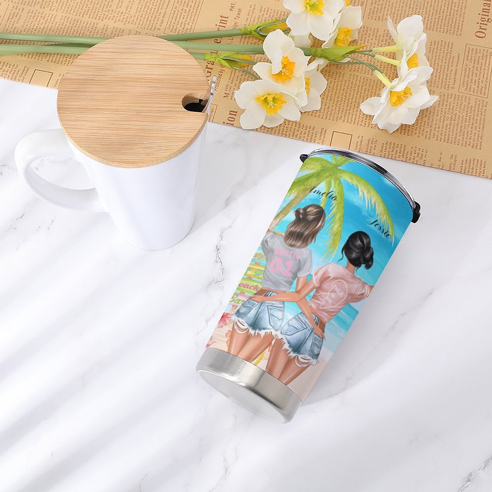Personalizado Besties Viaje Playa Vacaciones Alcohol Bebida Fiesta 20oz Vaso Cumpleaños Regalo A Mi Amigo 4