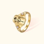 Personalised Engraved Family Birth Flower Bouquet Sterling Silver Ring Adorned with Zircon Birthday Mother's Day for Women