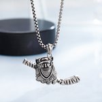 Personalized Hockey Glove Clutch Stick Pendant Necklace with Name Game Day Birthday Team Gift for Hockey Player Lover