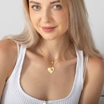 Personligt kärlekshjärthalsband Mor och dotter halsband Uppsättning av 2 unika mors dag gåvor för henne mamma dotter smycken