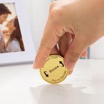 Pièce de Monnaie de Décision en Cuivre Personnalisée Gravure Texte Cadeau de St-Valentin Anniversaire pour Couple