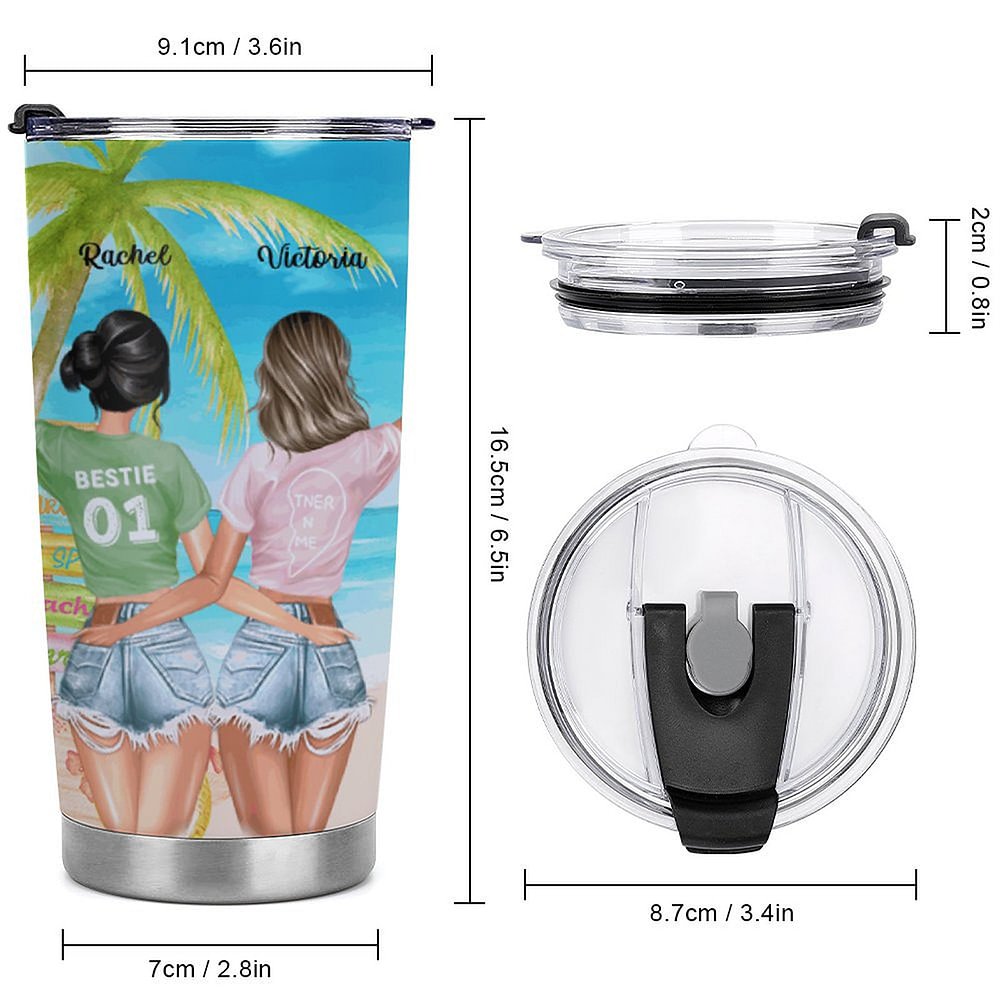 Vaso de 20oz Personalizado Girls Trip I Love You To The Beach And Back Island Vacation Cumpleaños Bestie Gift 7
