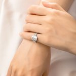 Personalised Engraved Family Birth Flower Bouquet Sterling Silver Ring Adorned with Zircon Birthday Mother's Day for Women
