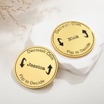 Pièce de Monnaie de Décision en Cuivre Personnalisée Gravure Texte Cadeau de St-Valentin Anniversaire pour Couple