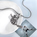 Personalized Hockey Glove Clutch Stick Pendant Necklace with Name Game Day Birthday Team Gift for Hockey Player Lover