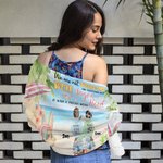 Personalizada We Are Not Sugar And Spice And Everything Nice Hippie Bus Beach Girl Toalla de Playa Regalo de Amistad Regalo para Hermanas del Alma Fácil de Guardar y Transportar