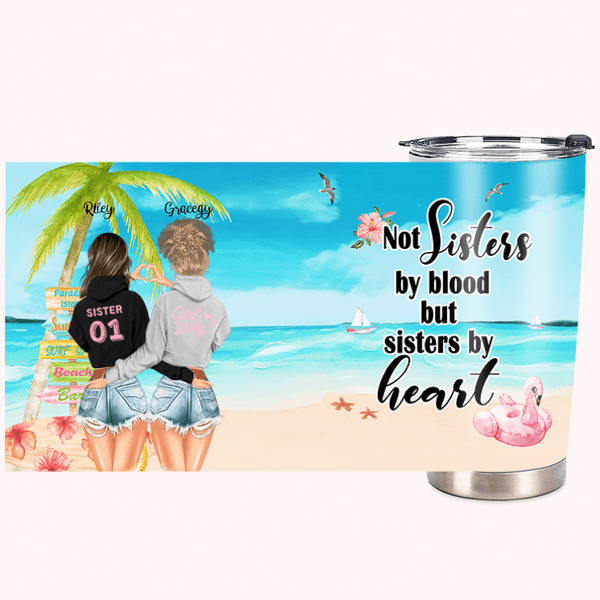 Personalized We Are Sisters By Heart Summer Beach Vacation  20oz Tumbler Bestie Party Gift