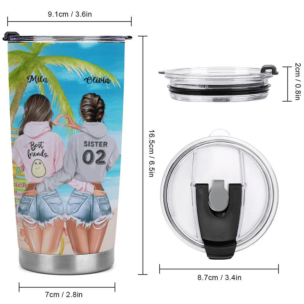 Vaso de 20oz Personalizado Cool Bestie Declaration Of Friendship We're Not Sugar And Spice Best Friend Gift 7