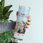 Personliga bestie citat stående vid min sida rak mager tumbler gåva till syster