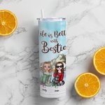 Personalized Bestie Quotes Life Is Better With Besties Straight Skinny Gift for Sister