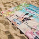Toalla de playa personalizada Tolerating Idiots And Keeping Each Other Sane Hippie Bus Girls Trip Perfecta para uso diario Regalo de amistad Regalo de