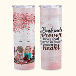 Personalisierte beste Freunde für immer nie auseinander Liebe Baum gerade Skinny Becher Geschenk für Schwester