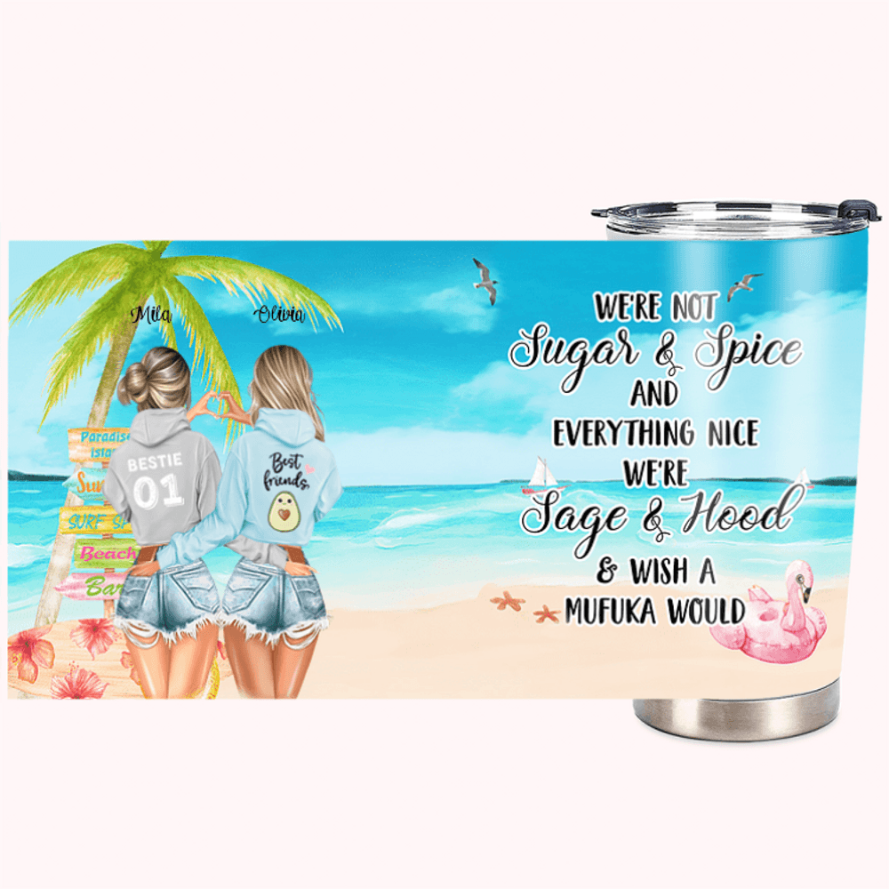 Vaso de 20oz Personalizado Cool Bestie Declaration Of Friendship We're Not Sugar And Spice Best Friend Gift 1