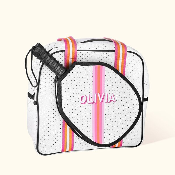 Sac de Pickleball en Néoprène Rayé Personnalisé avec Nom Brodé Cadeau Anniversaire Noël pour Amateurs de Pickleball