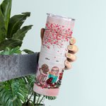 Personalisierte beste Freunde für immer nie auseinander Liebe Baum gerade Skinny Becher Geschenk für Schwester