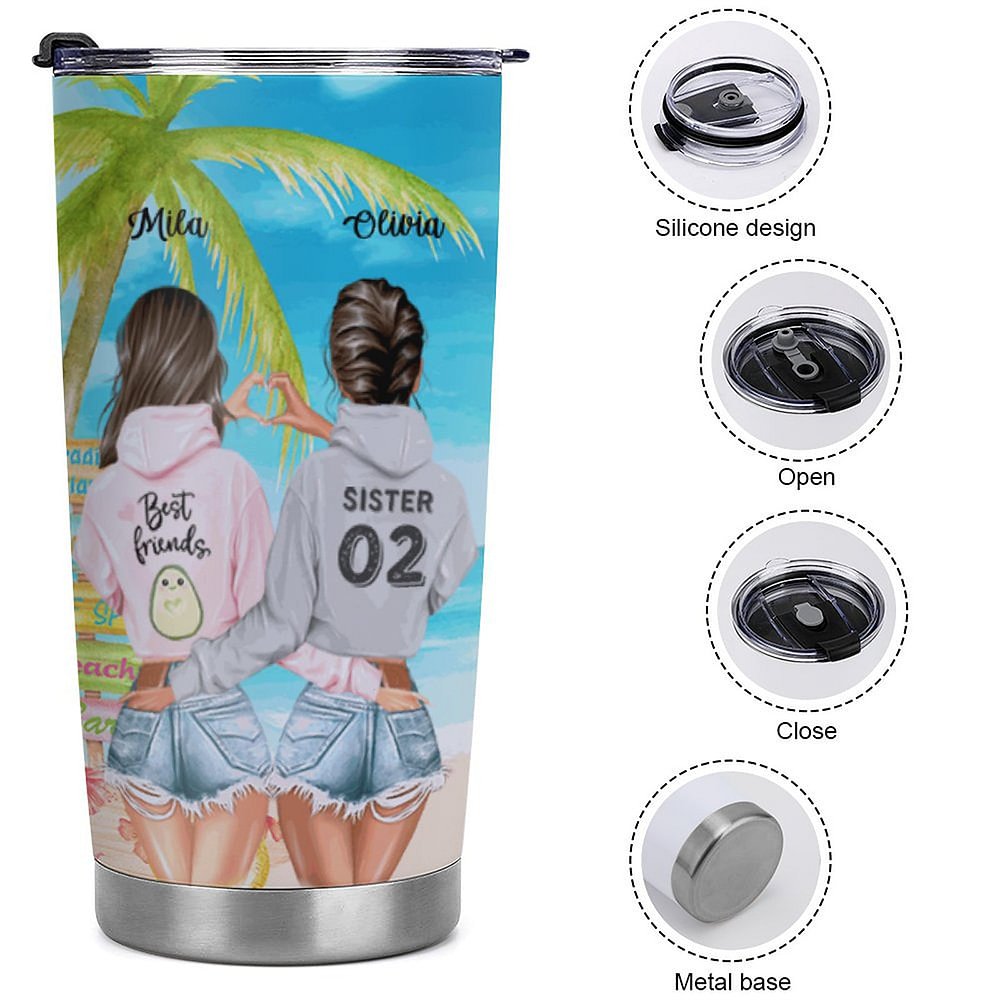 Vaso de 20oz Personalizado Cool Bestie Declaration Of Friendship We're Not Sugar And Spice Best Friend Gift 8