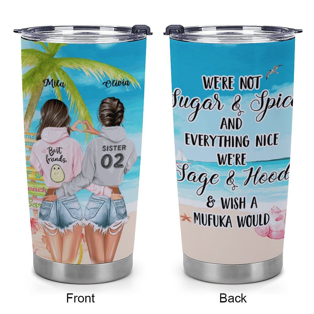 Vaso de 20oz Personalizado Cool Bestie Declaration Of Friendship We're Not Sugar And Spice Best Friend Gift 6