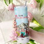 Personliga bestie citat stående vid min sida rak mager tumbler gåva till syster