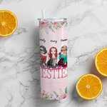 Personalized Bestie Quotes Best Friend Forever Never Apart Straight Skinny Tumbler Gift for Sister