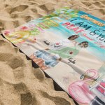 Spersonalizowany ręcznik plażowy Szybkoschnący Miękki dla Najlepszych Przyjaciół Jeśli zostaniemy złapani, jestem głuchy, a Ty nie mówisz po angielsku