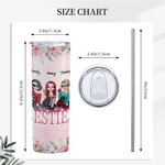 Personalized Bestie Quotes Best Friend Forever Never Apart Straight Skinny Tumbler Gift for Sister