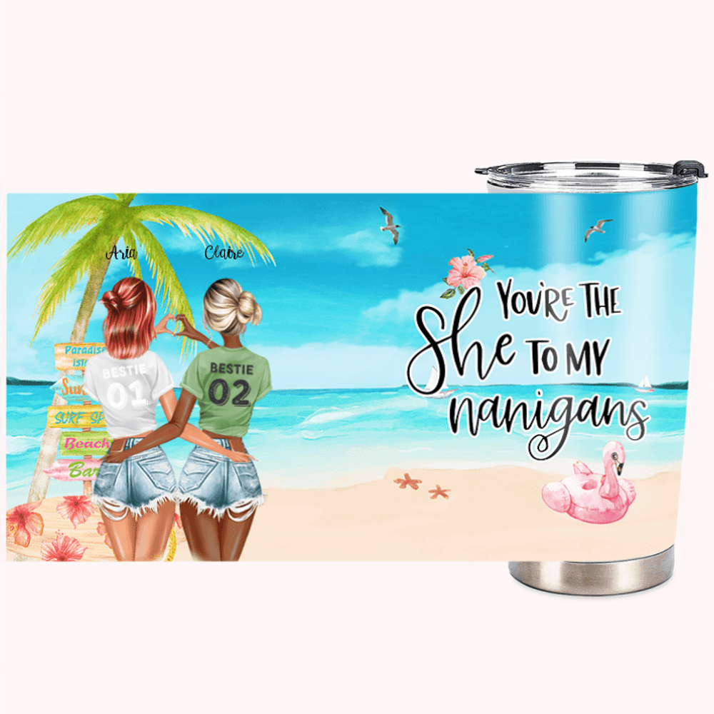 Vaso Personalizado To My Bestie You Are The "She" To My Nanigans 20oz Vaso Regalo Bestie para Bebidas Calientes y Frias 1