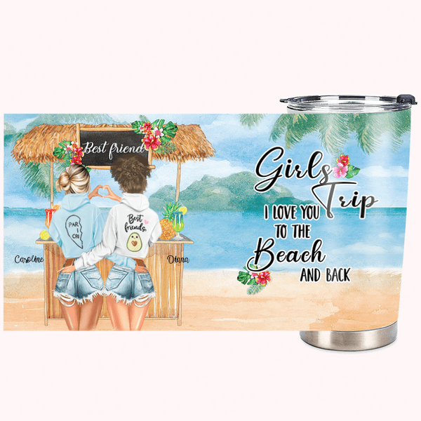 Personlig Tiki Bar Summer Beach Holiday I Love You To The Beach And Back 20oz Tumbler Bestie Present Daglig användning